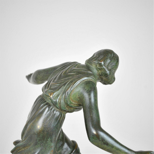 P Le Faguays, Woman with a Ball, Signed Bronze, Art Deco, 20th Century