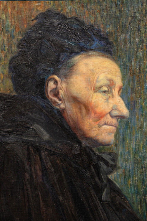 Edmond De Maertelaere (1876 - 1938) Vieille femme, Pont Aven