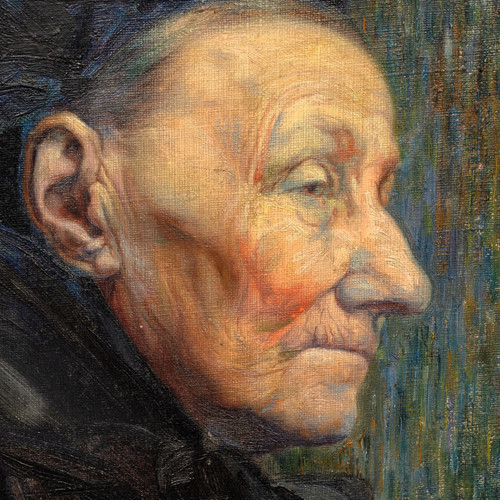 Edmond De Maertelaere (1876 - 1938) Old woman, Pont Aven