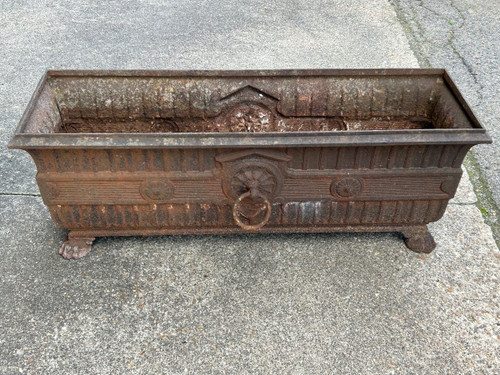 Important Pair Of 19th Century Cast Iron Claw Foot Planters - L 100 Cm