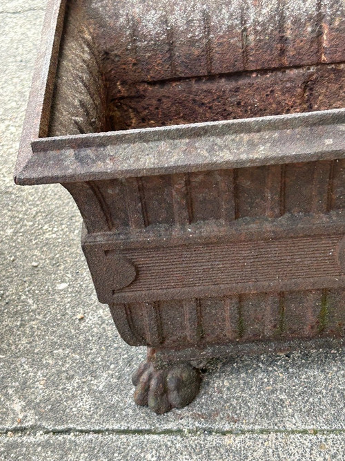 Important Pair Of 19th Century Cast Iron Claw Foot Planters - L 100 Cm