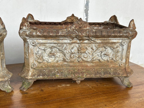 Pair Of Late 19th Century Cast Iron Planters