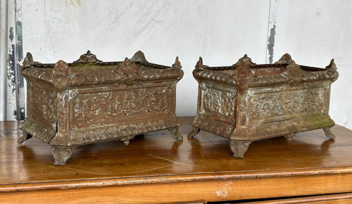 Pair Of Late 19th Century Cast Iron Planters