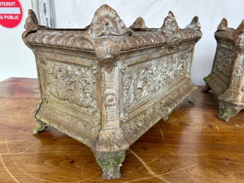 Pair Of Late 19th Century Cast Iron Planters