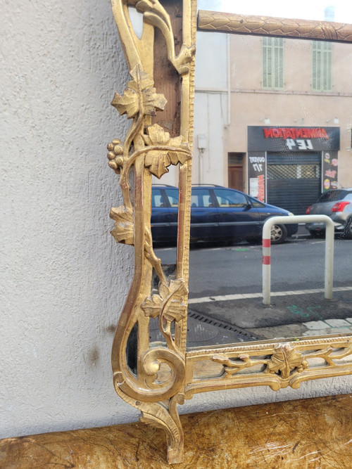 Beaucaire, Miroir Provençal En Bois Doré,  Fin XVIIIème Siècle