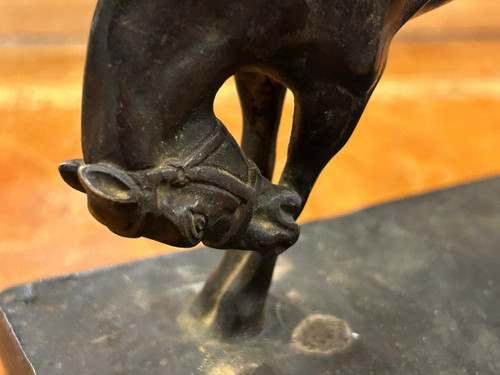 D'Illiers Gaston (1876-1932) Horse And Dog at La Barrière - Bronze