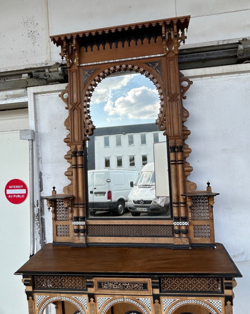 Atelier De Giuseppe Parvis - Large Console And Its Mirror Egypt About 1880