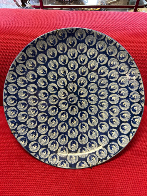 Huge Late 19th Century Japanese Porcelain Dish - Diameter 55 Cm