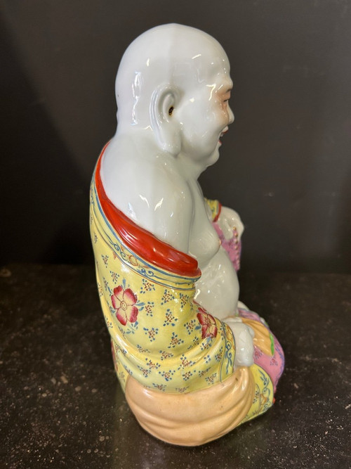 Buddha - Budai - Putai Rieur Porcellana smaltata in policromia Cina Inizio XX secolo