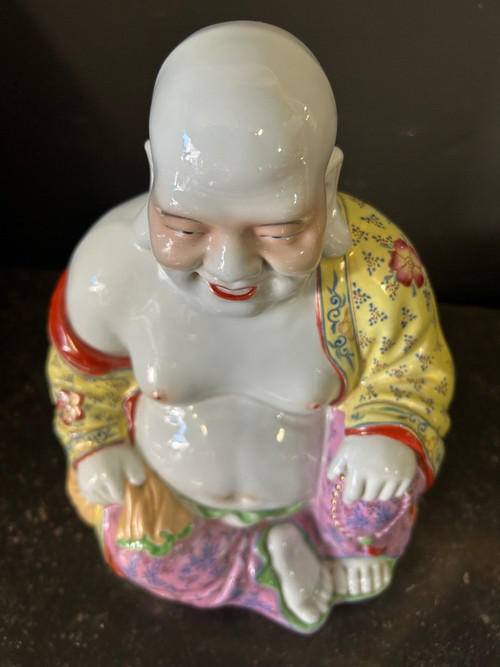 Buddha - Budai - Putai Rieur Porcellana smaltata in policromia Cina Inizio XX secolo