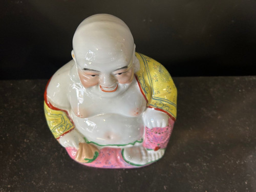 Buddha - Budai - Putai Rieur Porcellana smaltata in policromia Cina Inizio XX secolo