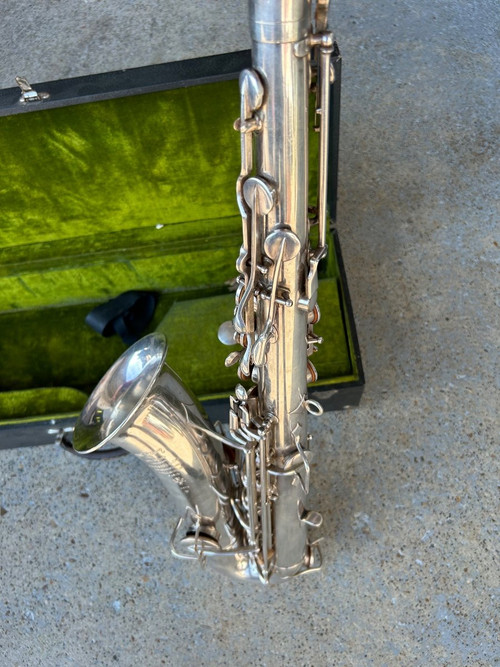 Saxophone - Saxo En Métal Argenté De Marque Couesnon & Cie Vers 1930