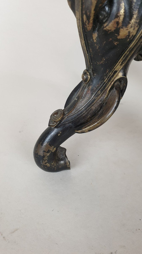 Bronze Cup Foot, With Elephant Heads, 19th Century