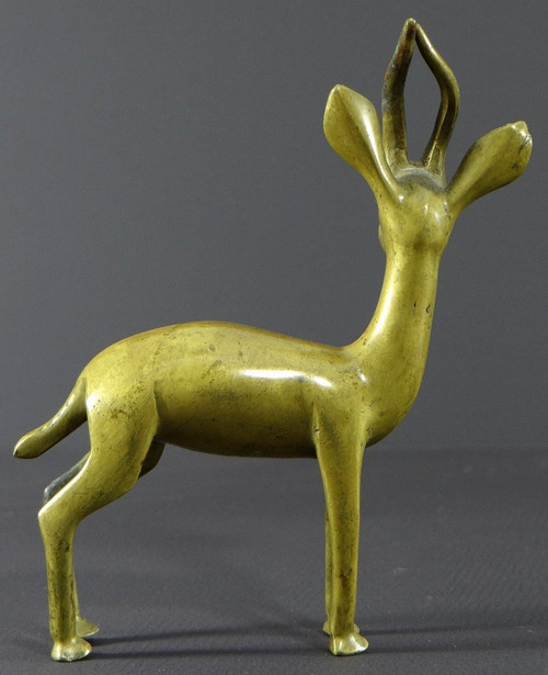 South East Asia, First Third of the 20th Century, Bronze Deer Statuette.