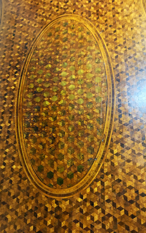 Middle Table In Cube Marquetry Napoleon III Period