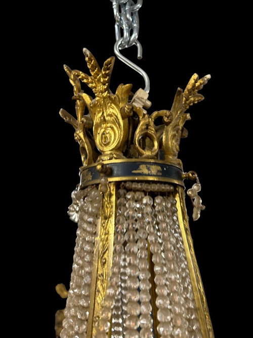 Gilded bronze Montgolfière chandelier In the Louis XVI style of the Napoleon III period