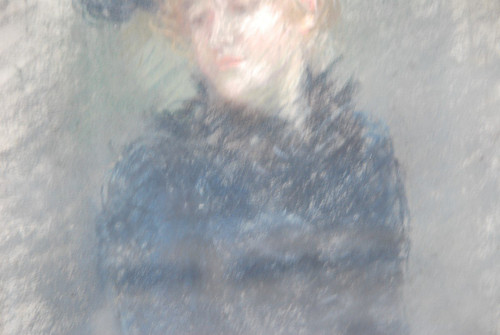 Elegant Pastel Au Chapeau, Signed De Huillard