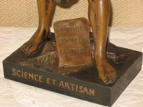 Large sculpture in regula by Emile Picault, 19th century Science et Artisan