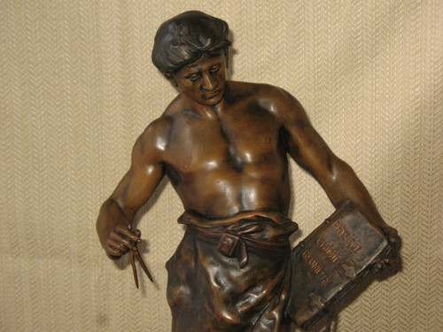 Large sculpture in regula by Emile Picault, 19th century Science et Artisan