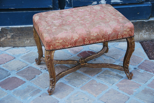 Regency Style Golden Wood Stool