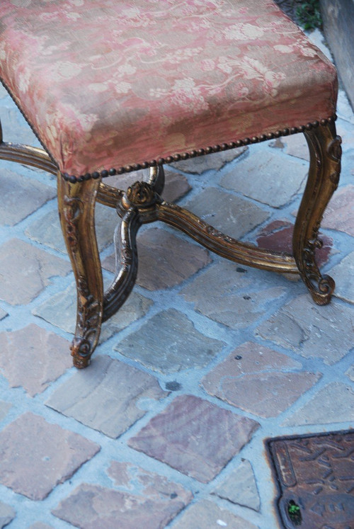 Regency Style Golden Wood Stool