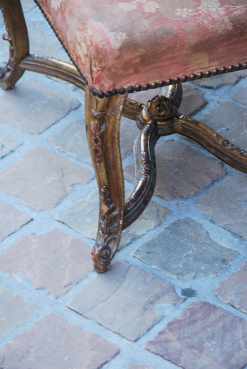 Regency Style Golden Wood Stool