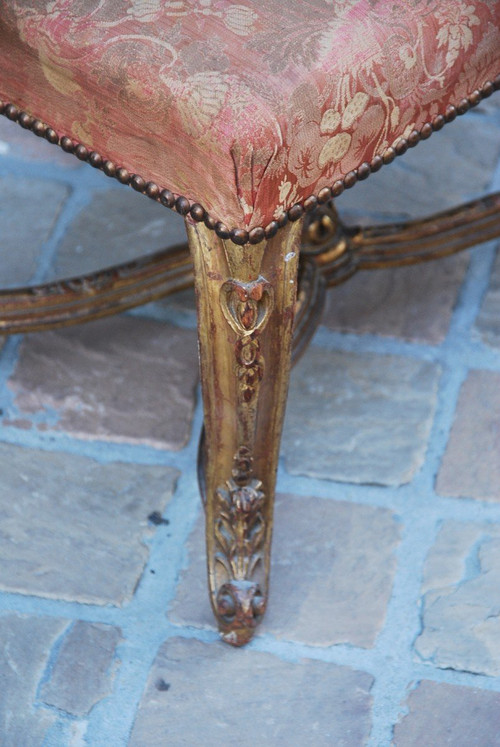 Regency Style Golden Wood Stool