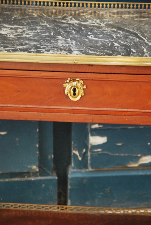 Half Moon Console In Mahogany Louis XVI Period Stamped By Nicolas Petit