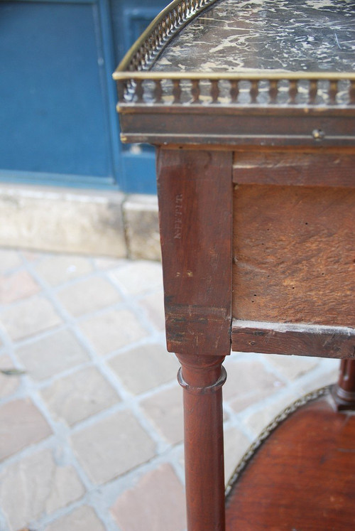 Half Moon Console In Mahogany Louis XVI Period Stamped By Nicolas Petit