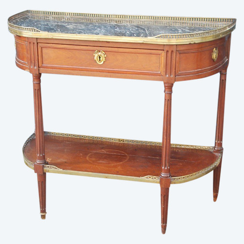 Half Moon Console In Mahogany Louis XVI Period Stamped By Nicolas Petit