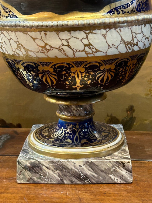 Important Medici Vase In Porcelain 19th Century H 52 Cm