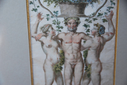 18th Century Polychrome Drawing, Allegory Of Spring