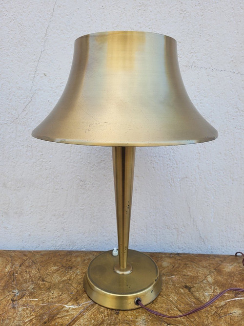 J Perzel, Brass Table Lamp, 20th Century