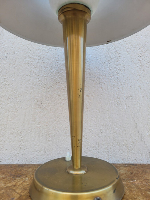 J Perzel, Brass Table Lamp, 20th Century