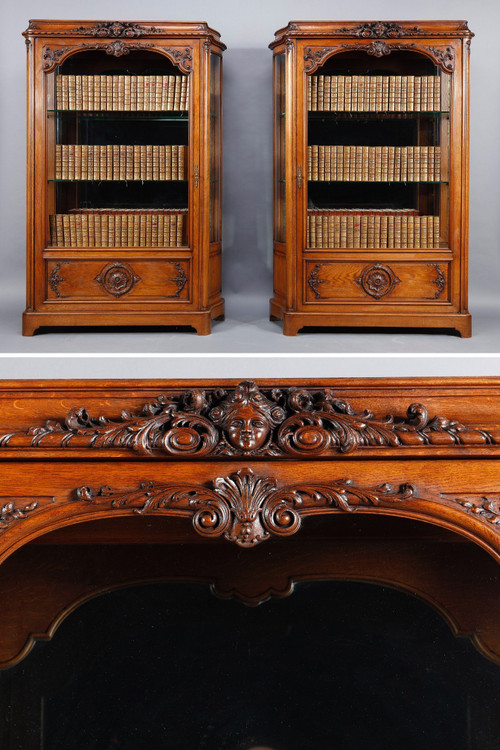 Pair of Regency-style display cabinet