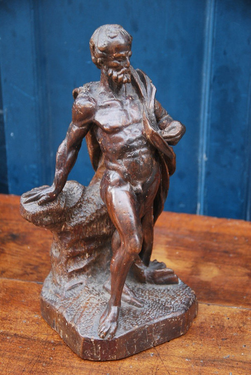 Hercule, Statue En Bois, Travail XVIIIe siècle