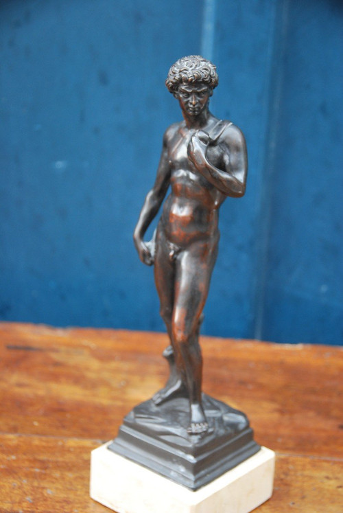 David, Sculpture En Bronze d'Après l'Antique, XIXe siècle