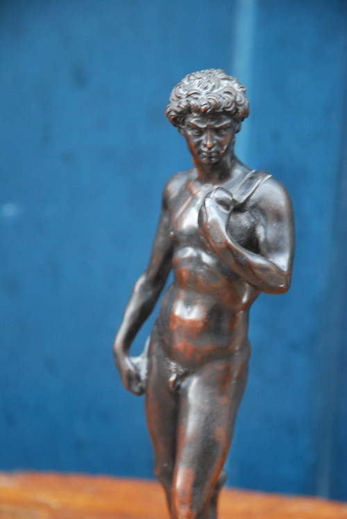 David, Sculpture En Bronze d'Après l'Antique, XIXe siècle