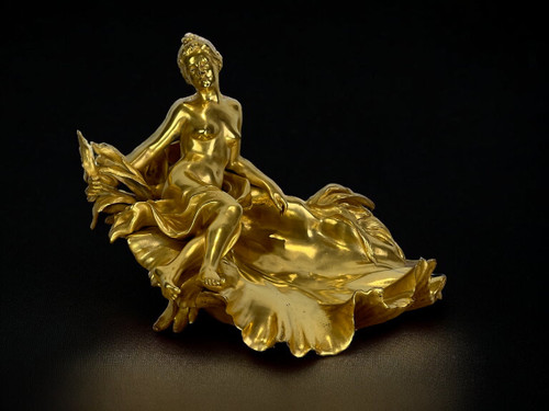 RAOUL LARCHE / CUP / INK BOTTLE SAYS “TO THE VICTORIOUS NYMPH IN GILT BRONZE