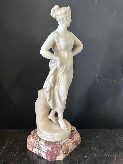 Antonio Canova (1757- 1822) Nach - Die Tänzerin - Italien - Skulptur Aus Alabaster 19.