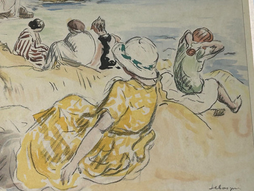 Henri Lebasque (1865-1937) Scène De Plage - Watercolor Enhanced Print