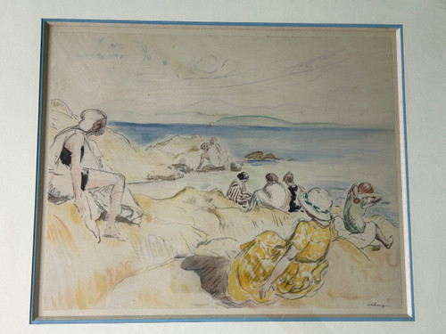 Henri Lebasque (1865-1937) Scène De Plage - Watercolor Enhanced Print