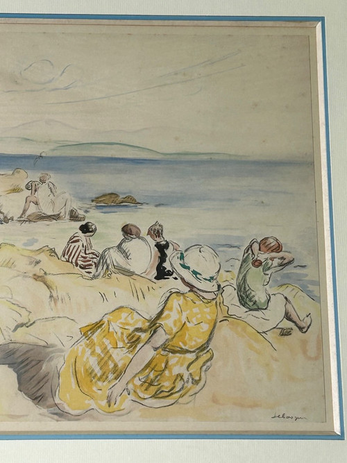 Henri Lebasque (1865-1937) Scène De Plage - Watercolor Enhanced Print