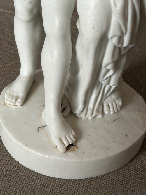 Amour Et Psyché - 18th Century Porcelain Biscuit Sculpture