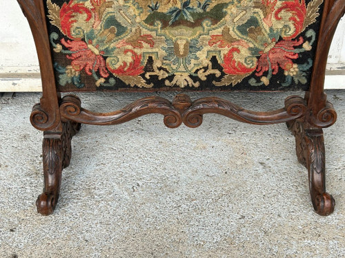 Important Louis XV Style Fireplace Screen Tapestry - 19th Century Firewall