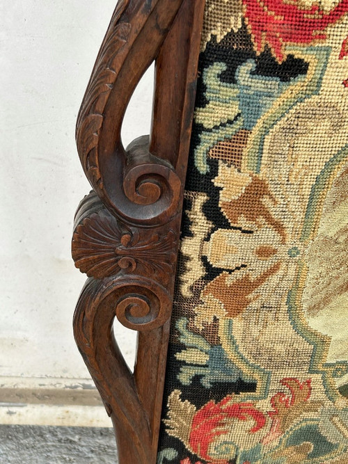 Important Louis XV Style Fireplace Screen Tapestry - 19th Century Firewall