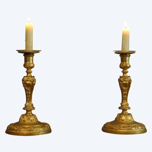 Pair of Regency period candlesticks.