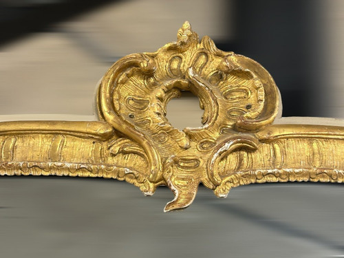 Miroir De Style Régence En Bois Sculpté Et Doré à Décor D’espagnolettes époque Napoléon III- glace