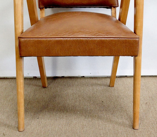 Pair of Bridge Armchairs, in Natural Beech – 1950