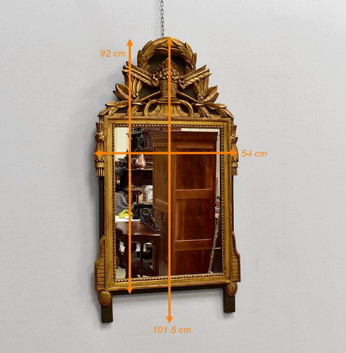 Miroir Rectangulaire en Bois Doré, style Louis XVI – Début XXe